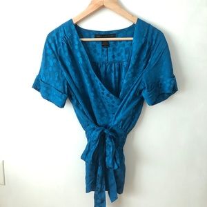 Marc Jacobs Jacquard Silk Wrap Top - Sz M